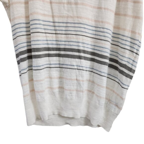 Torrid Womens Blouse 1X‎ White Multi Striped Slub Dolman Top Short Sleeve - Picture 3 of 10